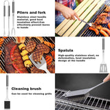 AISITIN 25Pcs Grill Accessories Set, Grilling Utensils Set with Stainless Steel Spatula and Tongs, BBQ Set for Outdoor Camping