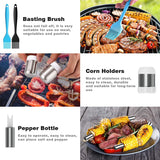 AISITIN 25Pcs Grill Accessories Set, Grilling Utensils Set with Stainless Steel Spatula and Tongs, BBQ Set for Outdoor Camping