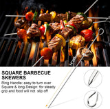 AISITIN 33PCS Grilling Metal Skewers 16&quot; Stainless Steel Skewers, Reusable BBQ Skewers for Meat Shrimp Chicken Vegetables