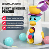Baby Bath Water Toys Cute Penguin Windmill Water Spray Sprinkler Bathroom Bathtub Shower Swimming Water Toys for Children Kids T