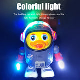 34/5000    Electric robot Duck toy dance walk space Duck educational toy play with music light interactive singing toy