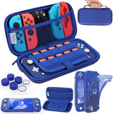 HEYSTOP Compatible with Switch Lite Carrying Case, Switch Lite Case with Soft TPU Protective Case Games Card 6 Thumb Grip Caps