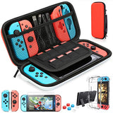 HEYSTOP Switch Carrying Bag for Nintendo Switch Case with  9 in 1 Nintendo Switch Accessories Kit and 6 Pcs Thumb Grip